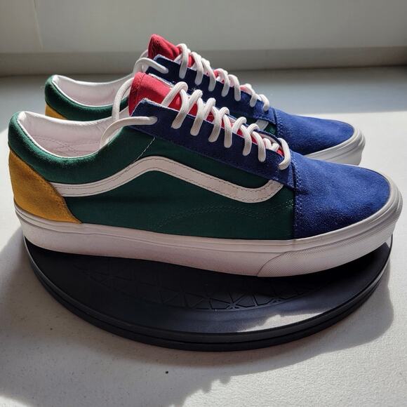 Vans Mens Yacht Club Old Skool Sneakers Blu Green Yellow Red
